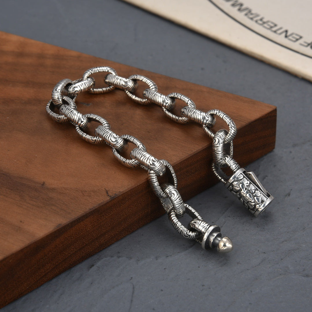 925 Silver Ice Crack Bracelet