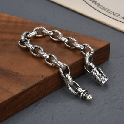 925 Silver Ice Crack Bracelet