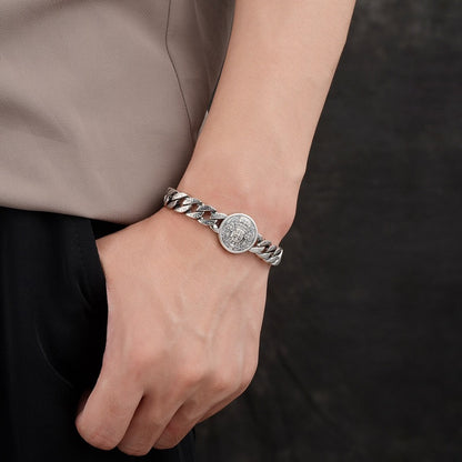 925 Silver High-end punk retro bracelet