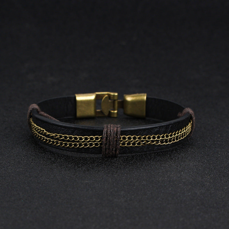Men's Personalized Retro Leather Bracelet