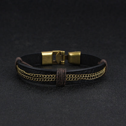 Men's Personalized Retro Leather Bracelet
