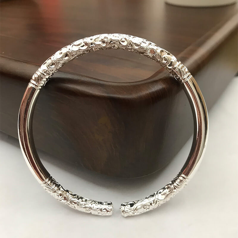 Black Myth Monkey King Ruyi Golden Hoop Silver Plated Men's Open Bracelet