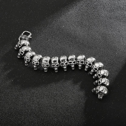 925 Silver Hip-hop Skull Bracelet