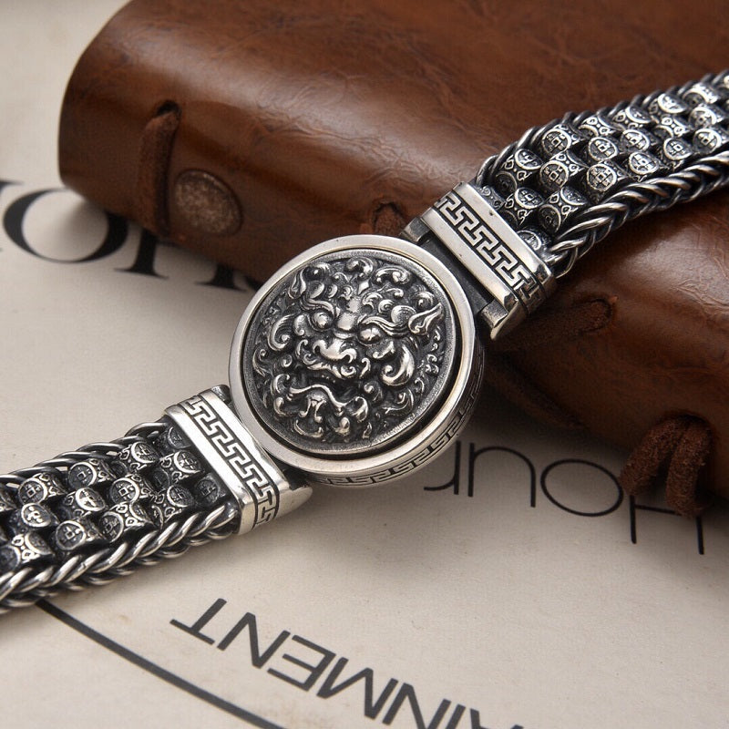 925 Silver Raging Bull Personalized Bracelet