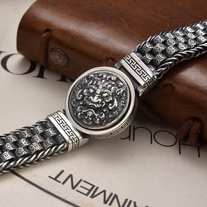 925 Silver Raging Bull Personalized Bracelet