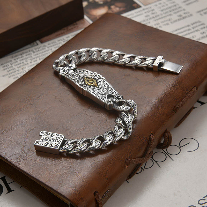 925 Sterling Silver Flower & Hope Chain Bracelet