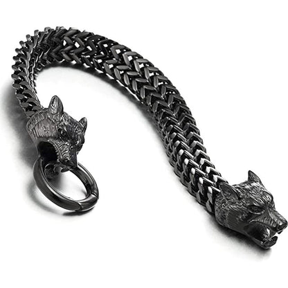 Wolf Head Viking Titanium Steel Strengthen Bracelet