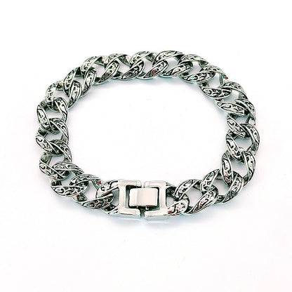 Black Retro Carved Bracelet