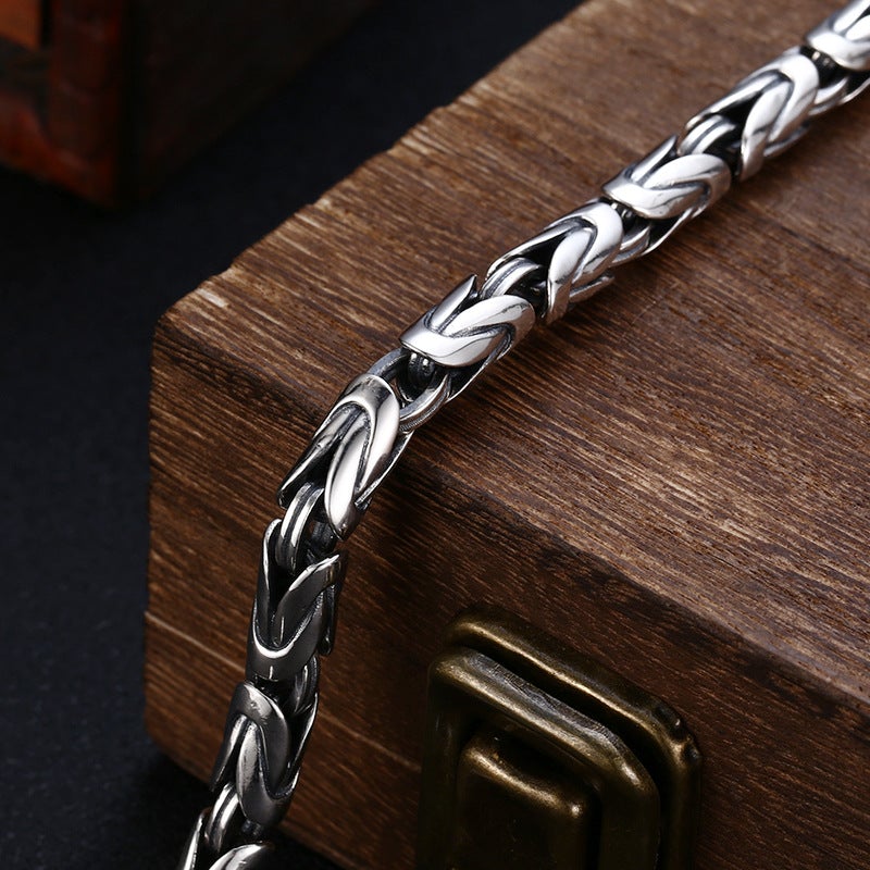 925 Silver Six Character Truth Vajra Pestle Bracelet