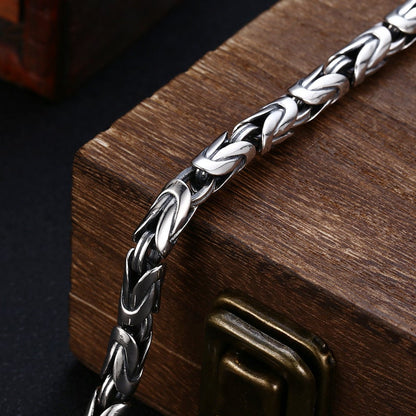 925 Silver Six Character Truth Vajra Pestle Bracelet