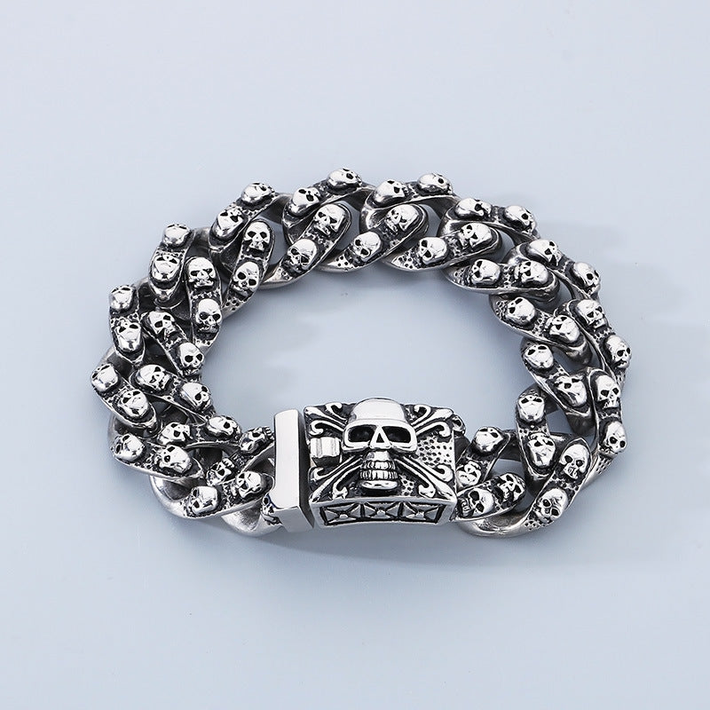 Retro Skull Titanium Steel Rock Punk Bracelet
