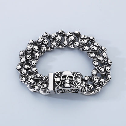 Retro Skull Titanium Steel Rock Punk Bracelet