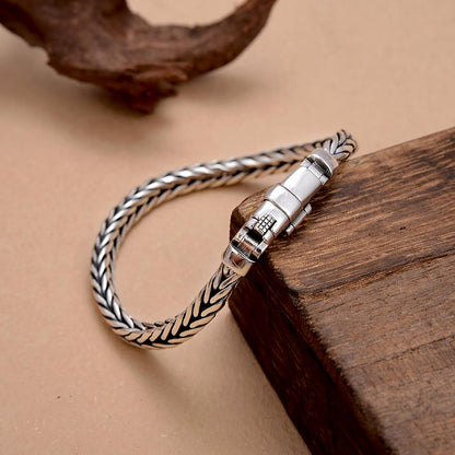 925 Silver Vintage Tight Braided Bracelet