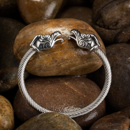 Norse Dragon Head Thread Open Bracelet