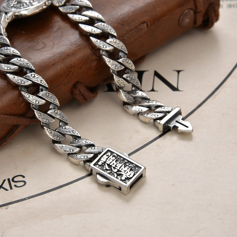 925 Silver High-end punk retro bracelet