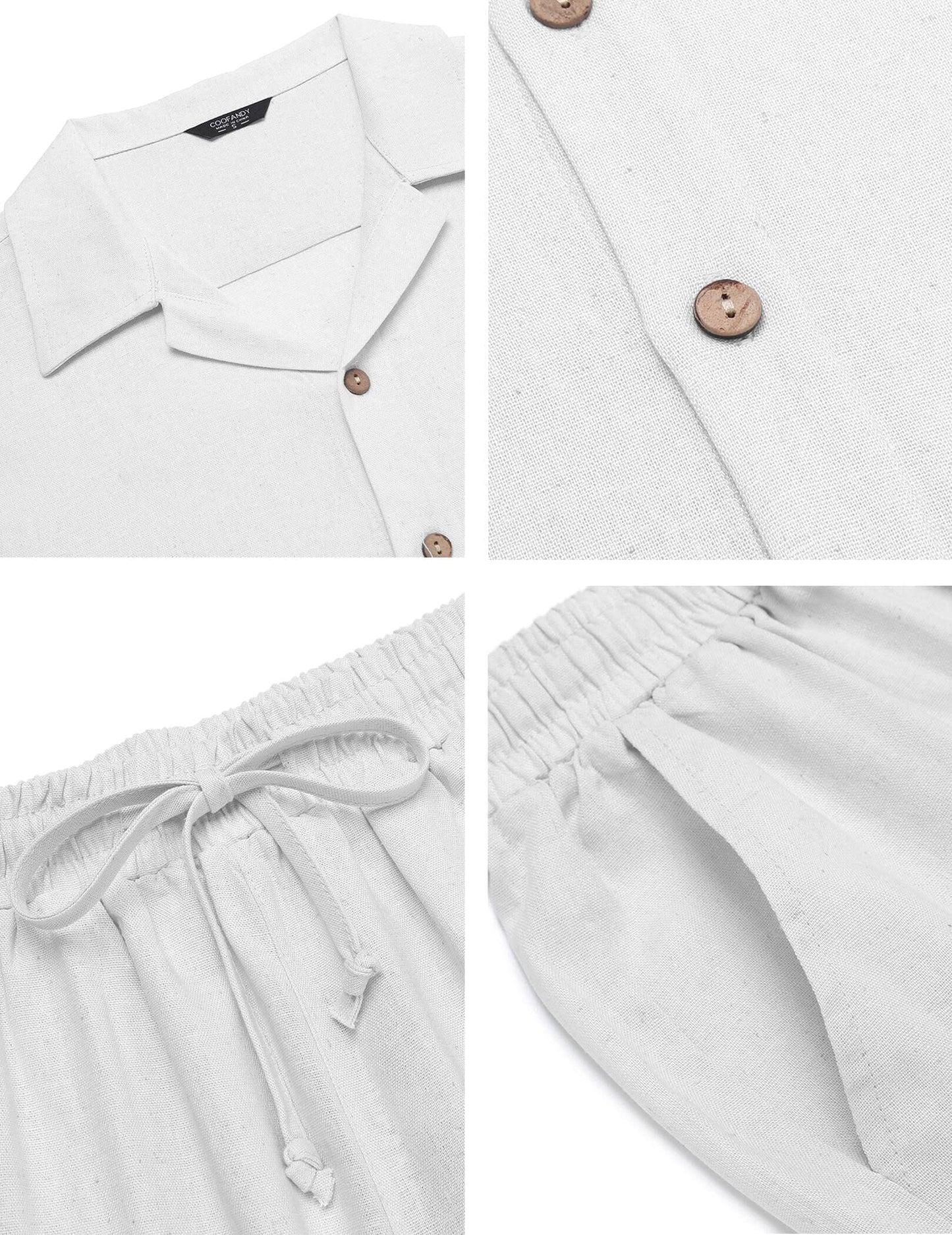 Casual Linen Style Beach Shirt Sets (Live Only)