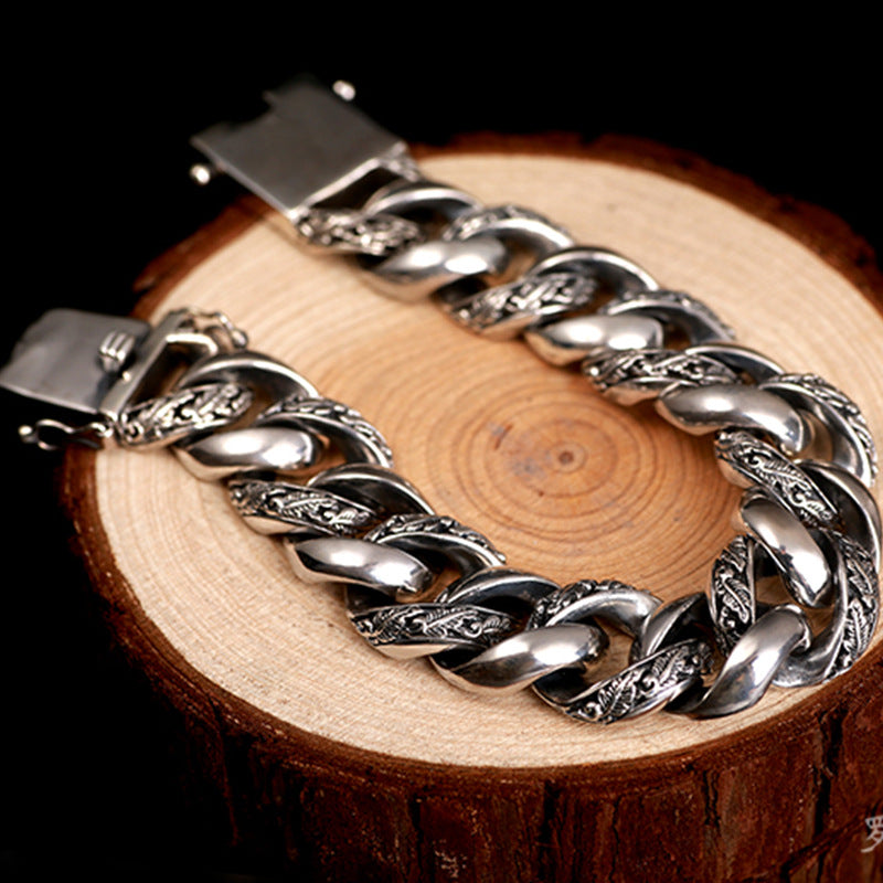S925 Retro Hip Hop Motorcycle Bracelet