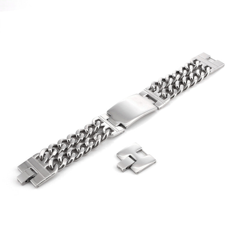 Men's Cross Double Row Bracelet