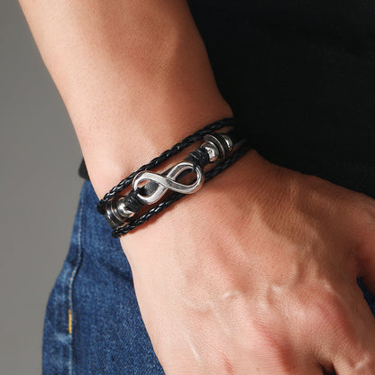 Retro Infinite Symbol Accessories Leather  Bracelet