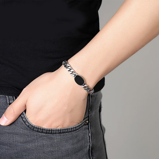 Black woven minimalist bracelet