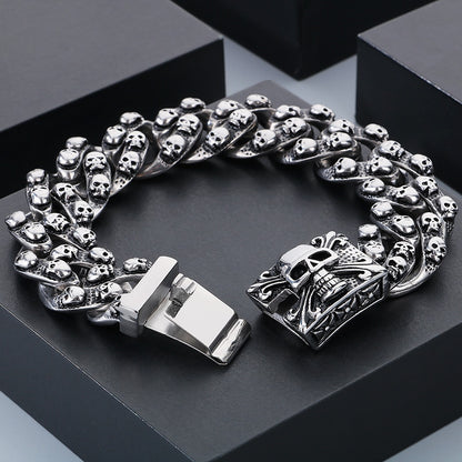 Retro Skull Titanium Steel Rock Punk Bracelet