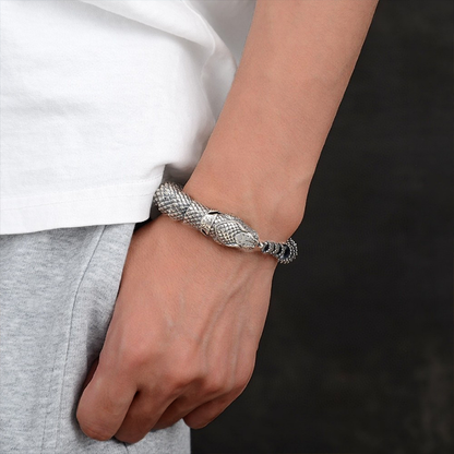 925 Silver Snake-shaped casual bracelet