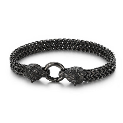 Wolf Head Viking Titanium Steel Strengthen Bracelet