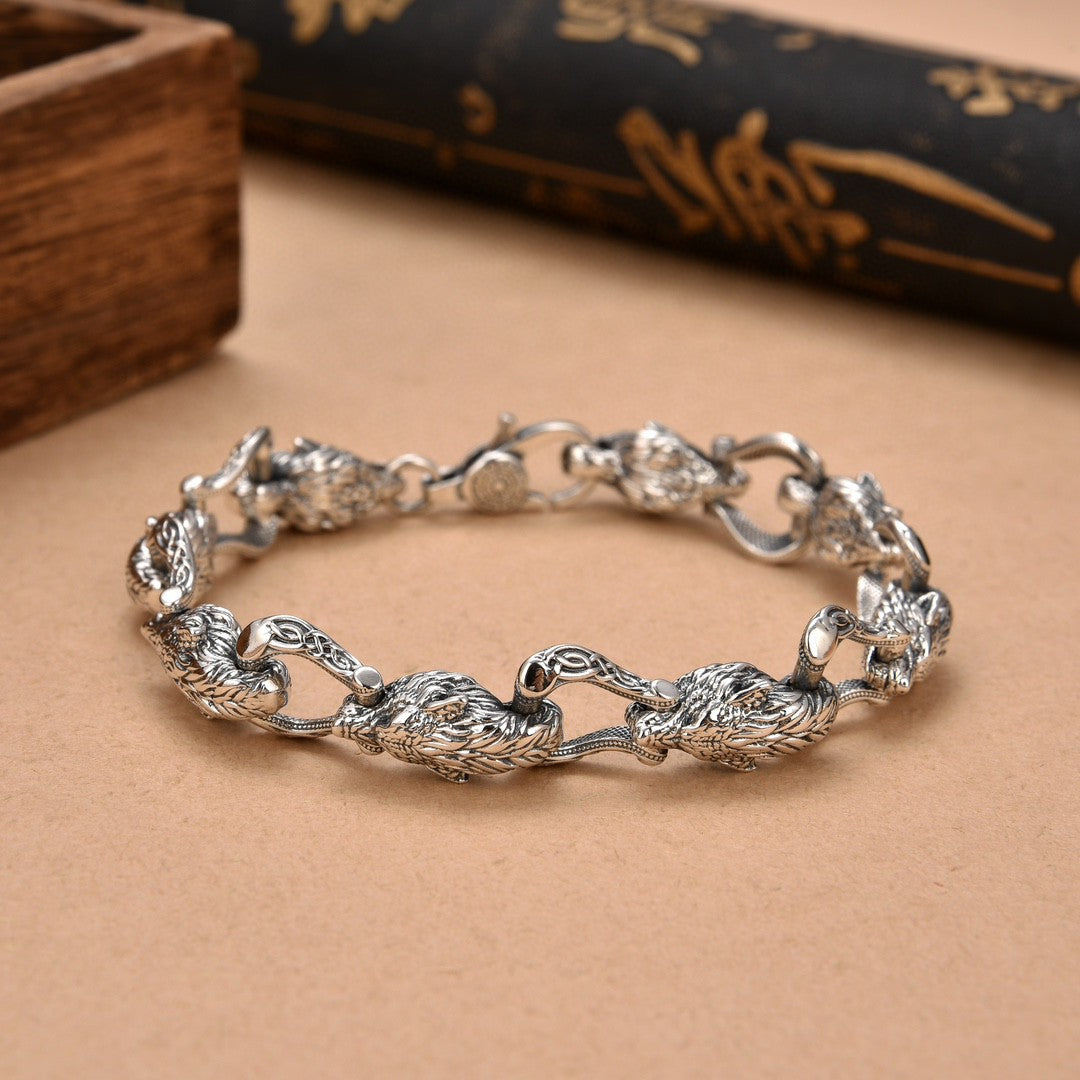 Vintage Wolf Head Bracelet
