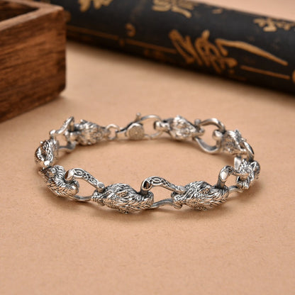 Vintage Wolf Head Bracelet