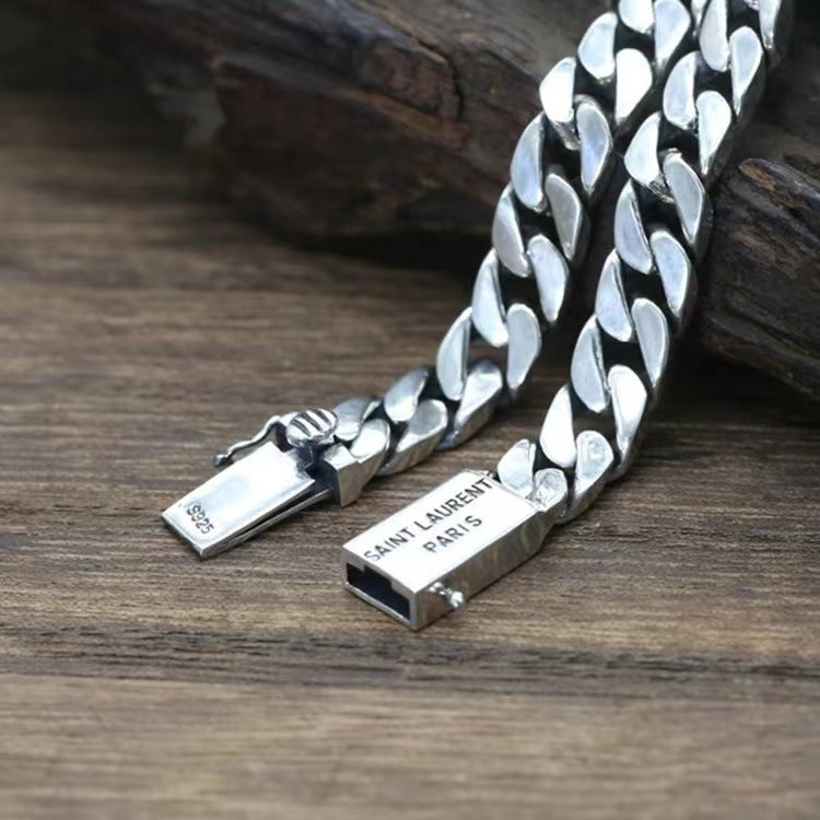 925 Silver Men's bracelet personalized design hip-hop hand ornaments