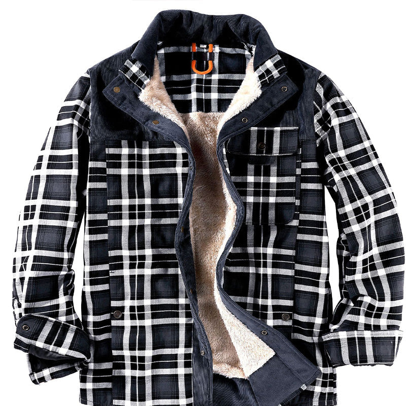 Workwear Padded Velvet Plaid Shirt