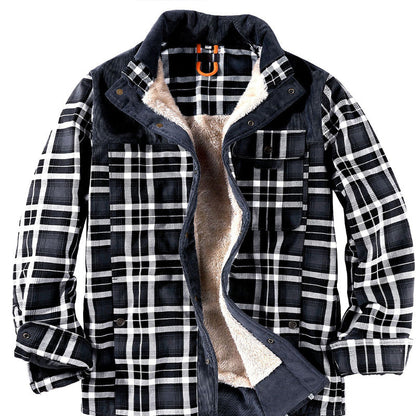 Workwear Padded Velvet Plaid Shirt