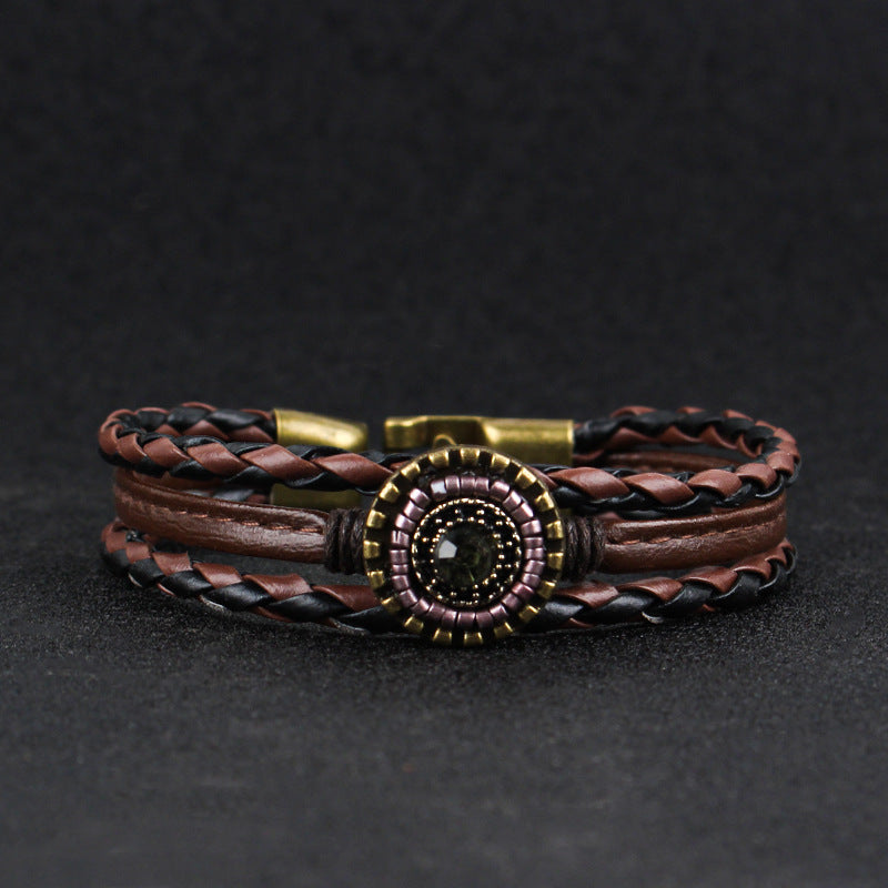 Retro woven multi-layer bracelet
