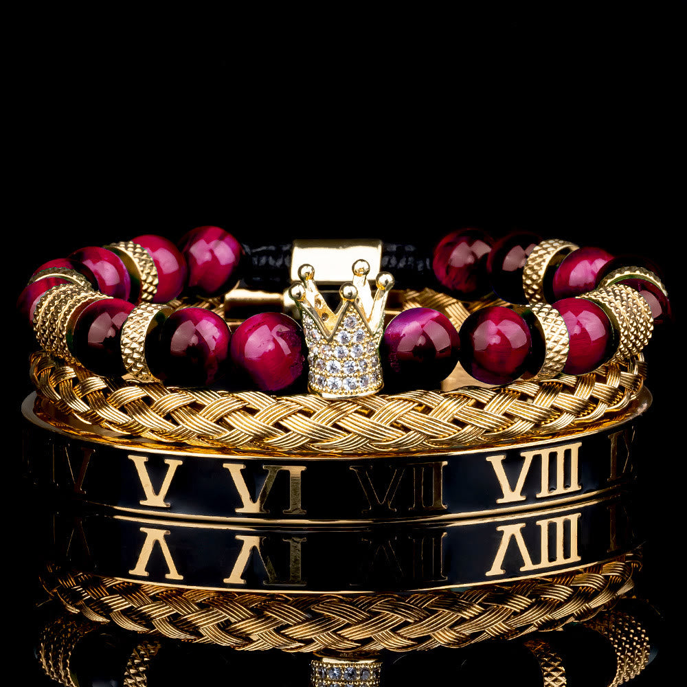 Royal Crown Stones Bracelet Set