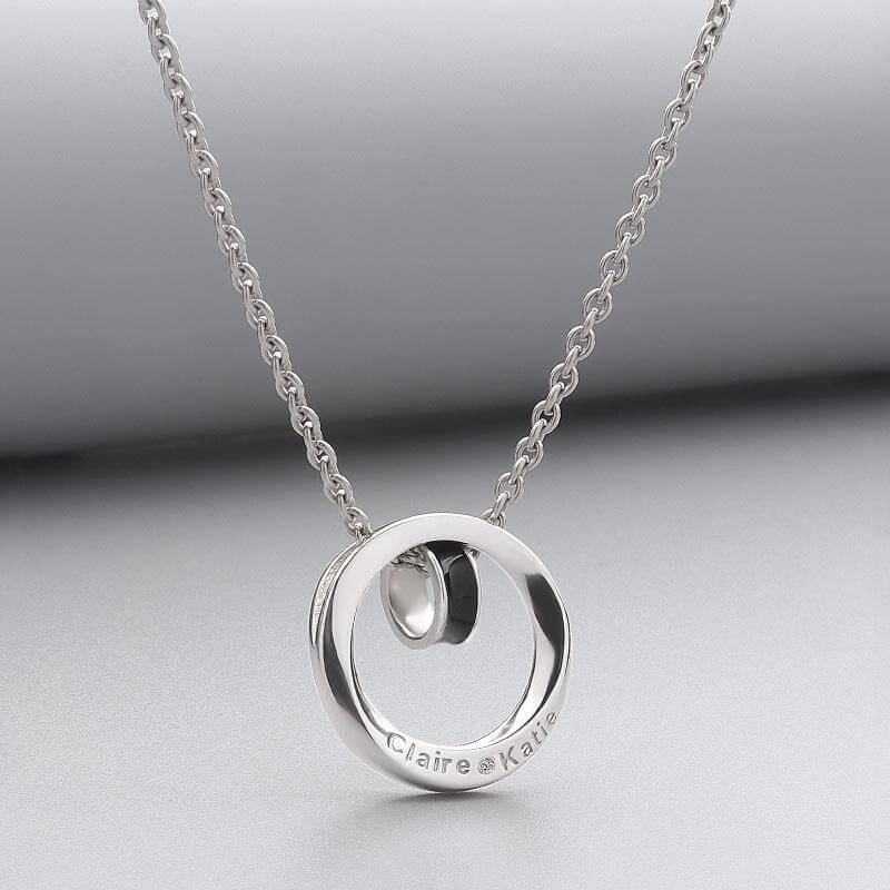 Personalized Double Ring Pendant Men'S Necklace