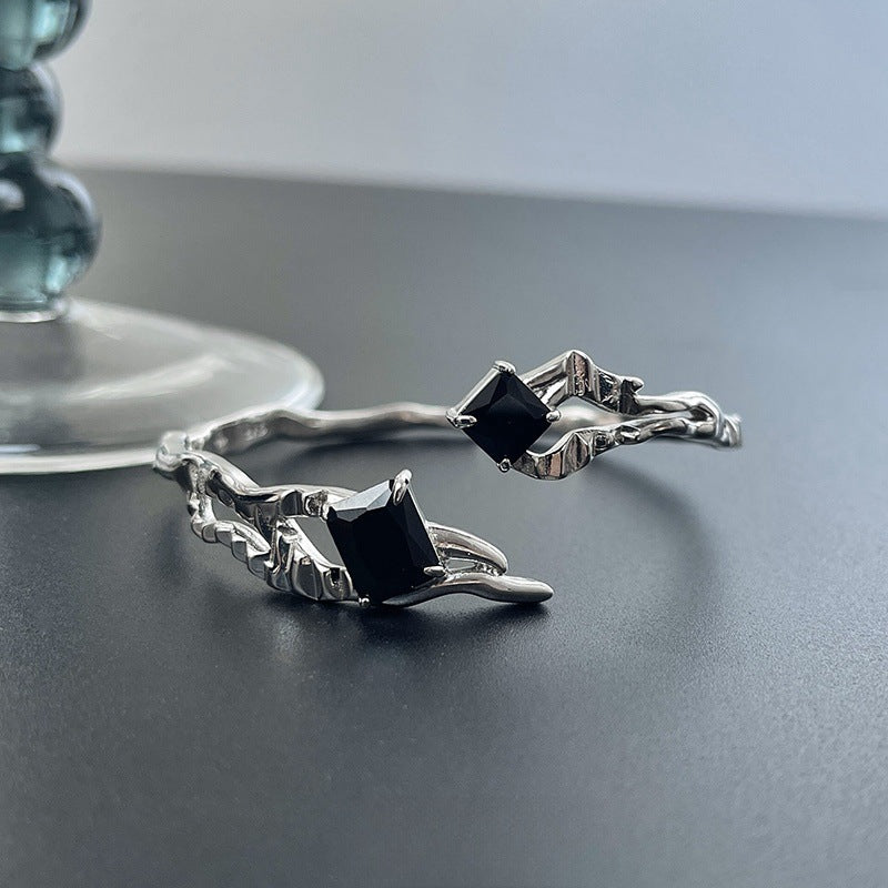 Twill black diamond bracelet