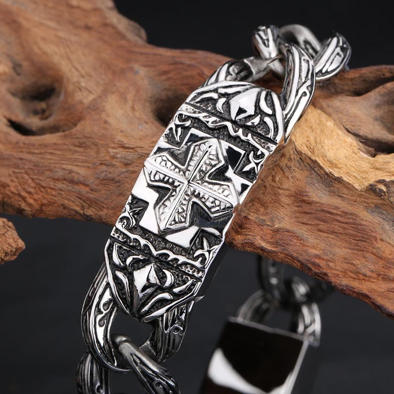 925 Sliver Vintage Cross Thread Bracelet