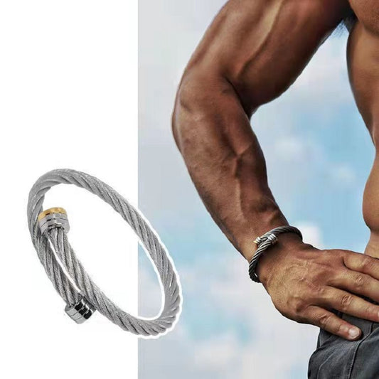 Barbell woven bracelet