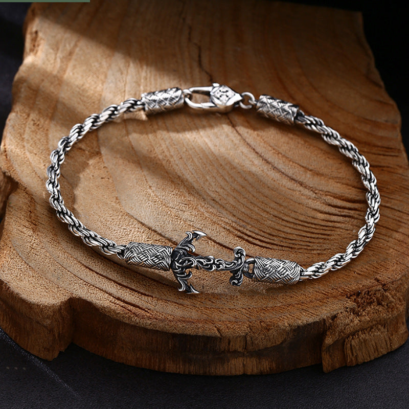 Hemp rope boat anchor bracelet