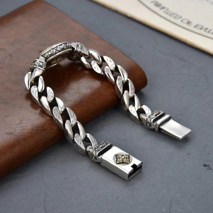 S925 Silver Vintage Rotatable Vajra Bracelet