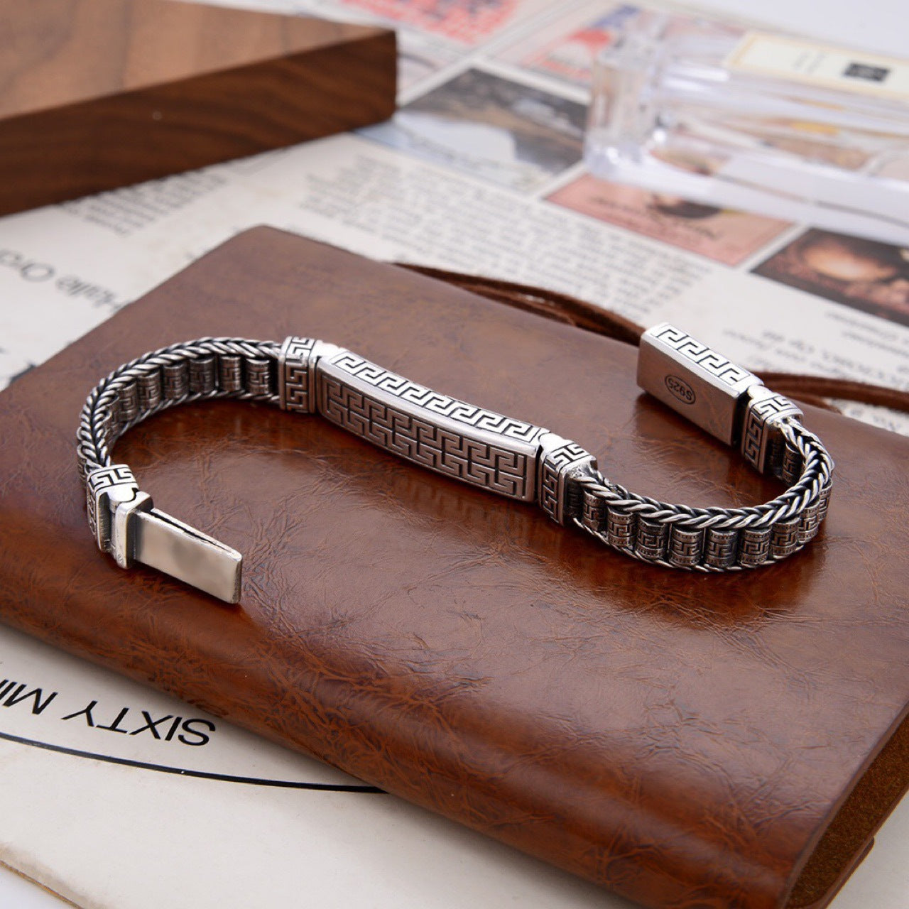 Original design sterling silver lettered bracelet