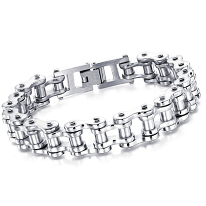 925 Silver Men's personality hip-hop simple motorcycle chain bracelet