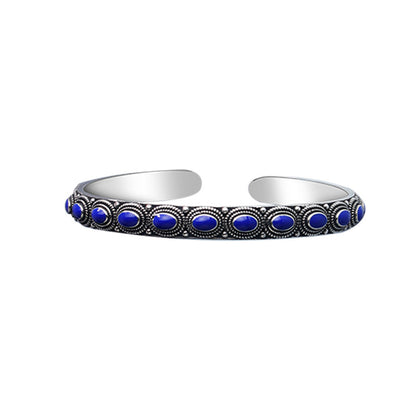 Ethnic Style Sapphire Open Bracelet