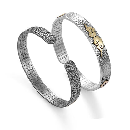 925 Silver Handmade Heart Sutra Retro Nezha Cloud Bracelet