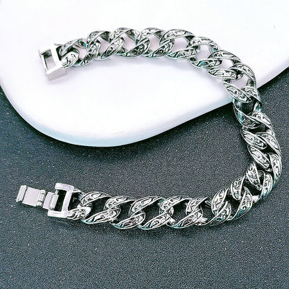 Black Retro Carved Bracelet