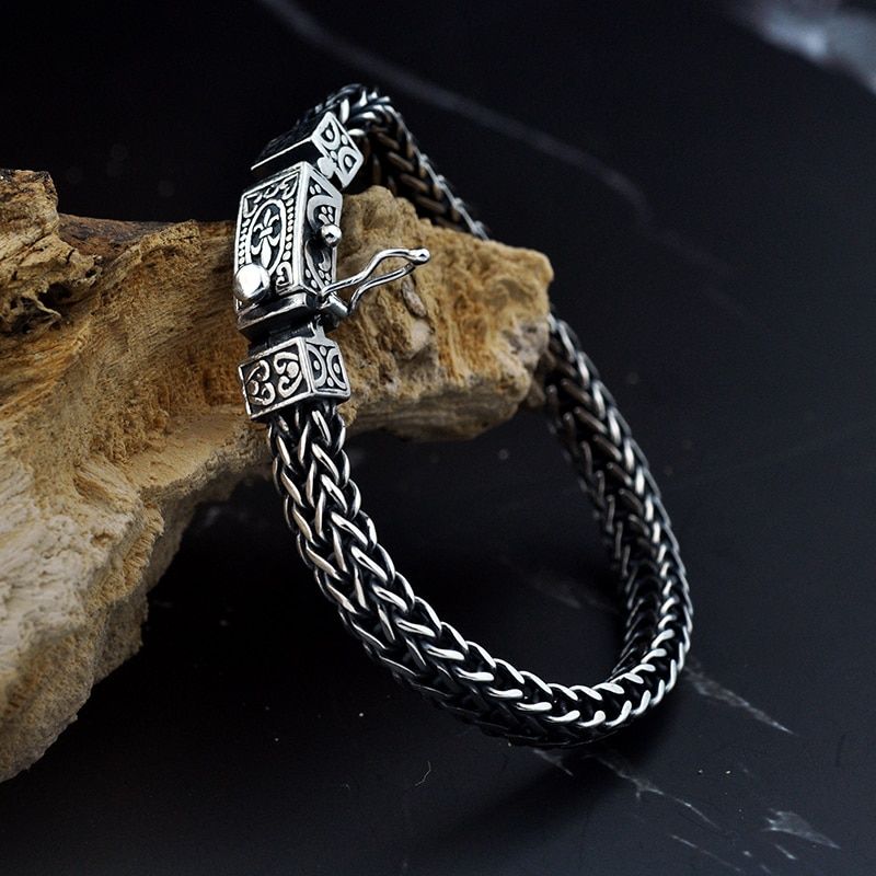925 Silver men's vintage personality bracelet