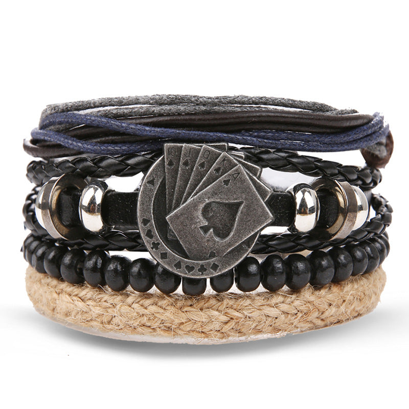 Hollow Triangular Leather Bracelet