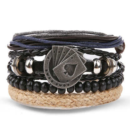 Hollow Triangular Leather Bracelet