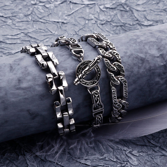 925 Silver Vintage Punk Bracelet