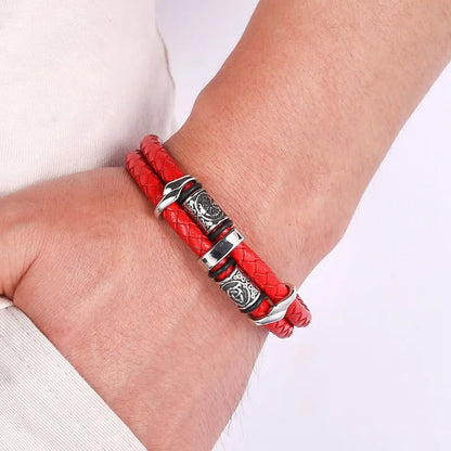 Celtic Knot And Viking Compass Stainless Steel Bracelet